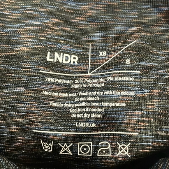 LNDR crop Space Leggings in Blue Space Dye Compression Seamless Size XS/S - Picture 2 of 9